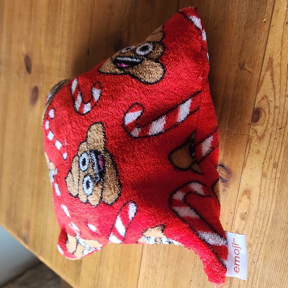 Emoji Plush Poop 💩 Candy Cane Small Pillow 10x8" Like New!